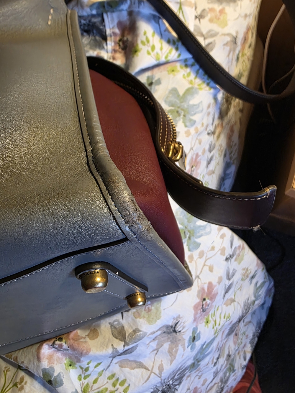 Coach Gray Colorblock Leather Rogue Bag - Picture 5 of 11